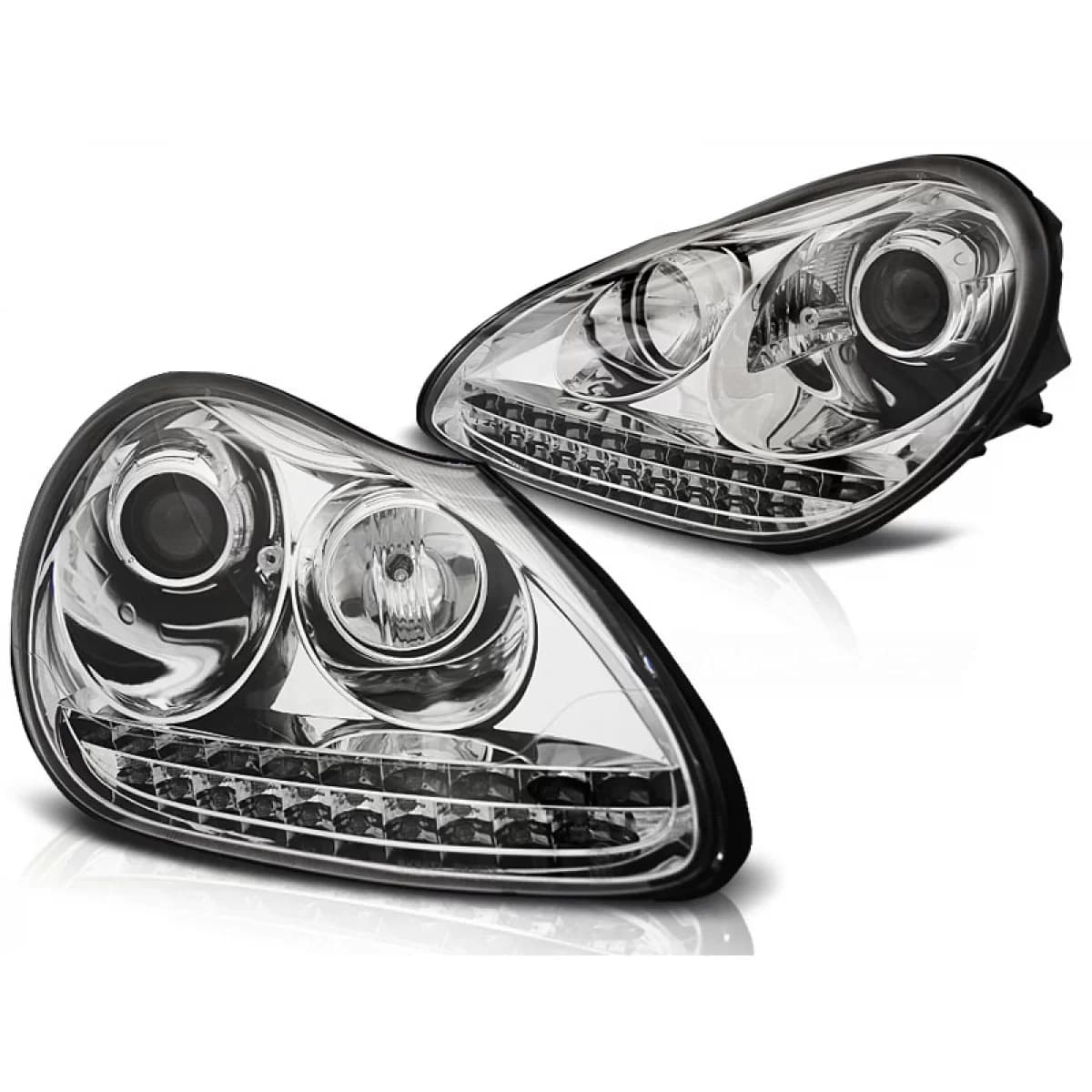 XENON HEADLIGHTS DAYLIGHT CHROME fits PORSCHE CAYENNE 02-06