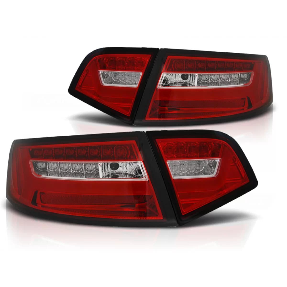 LED BAR TAIL LIGHTS RED WHIE SEQ fits AUDI A6 08-11 SEDAN