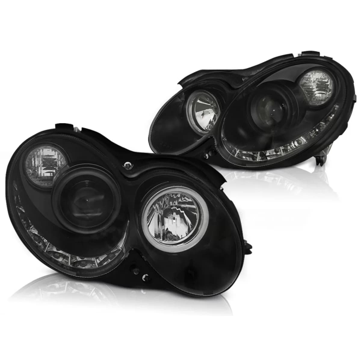 HEADLIGHTS DAYLIGHT BLACK fits MERCEDES CLK W209 03-10