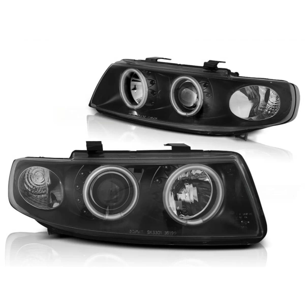 HEADLIGHTS ANGEL EYES CCFL BLACK fits SEAT LEON / TOLEDO 04.99-08.04