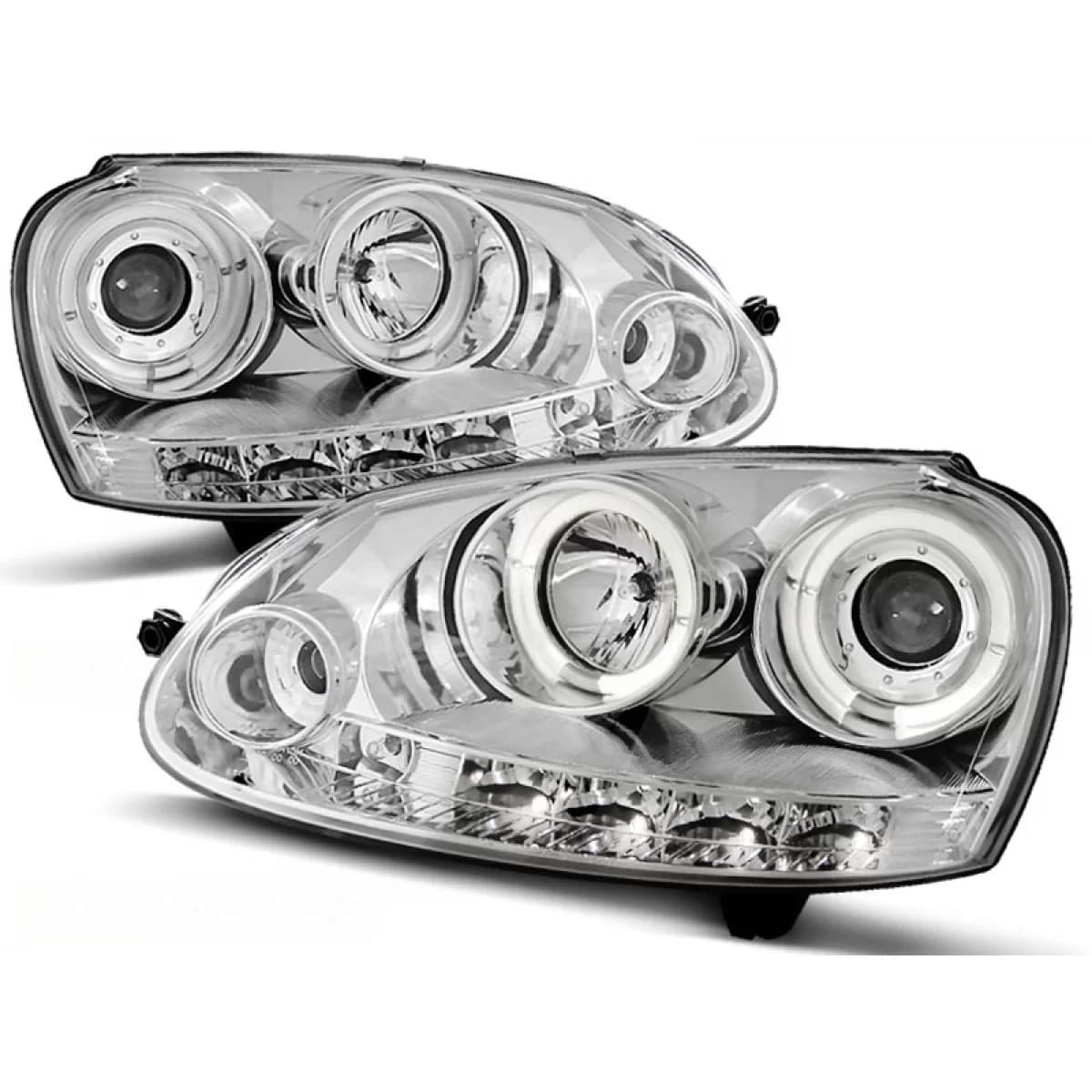 HEADLIGHTS ANGEL EYES CHROME fits VW GOLF 5 10.03-09
