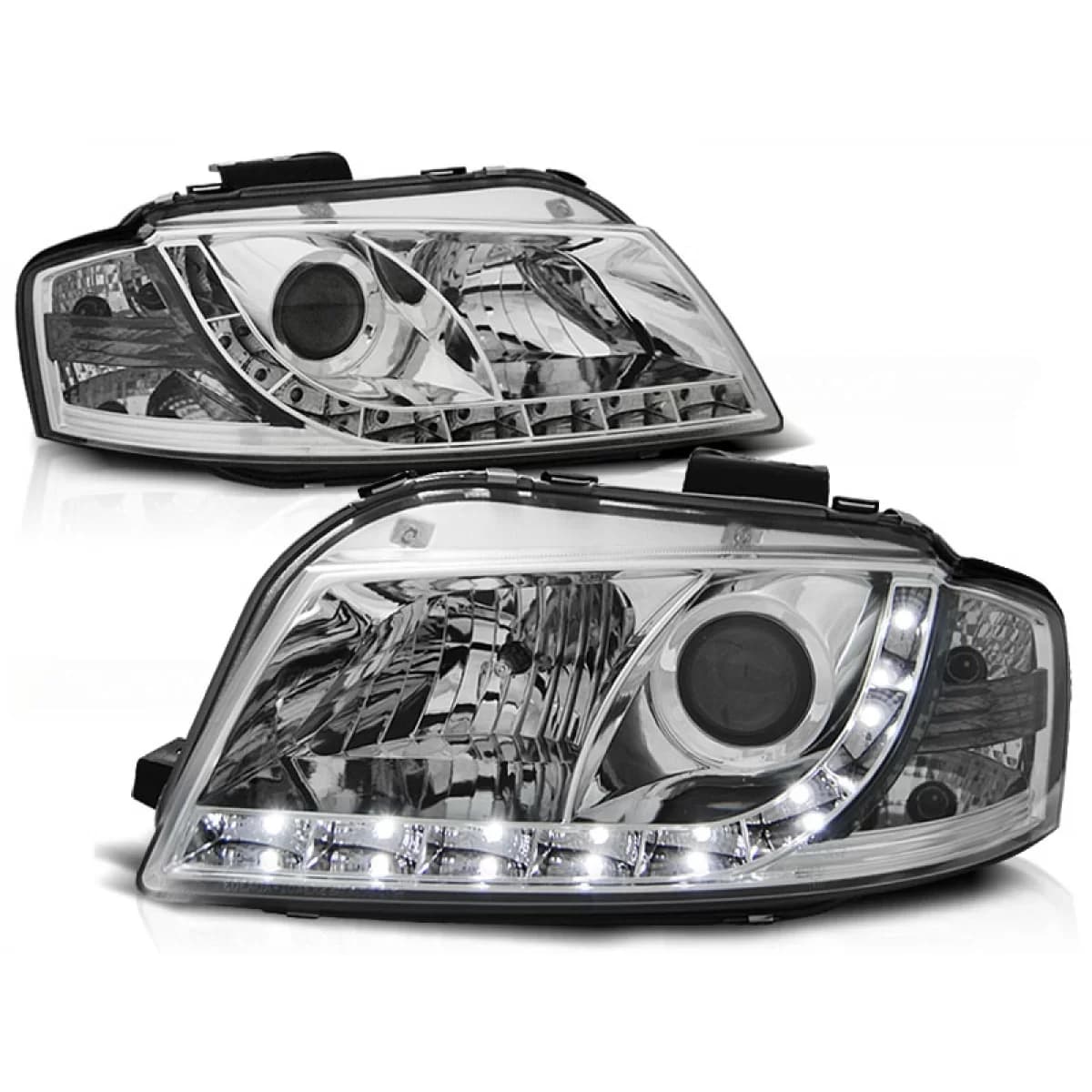 HEADLIGHTS DAYLIGHT CHROME fits AUDI A3 8P 05.03-03.08
