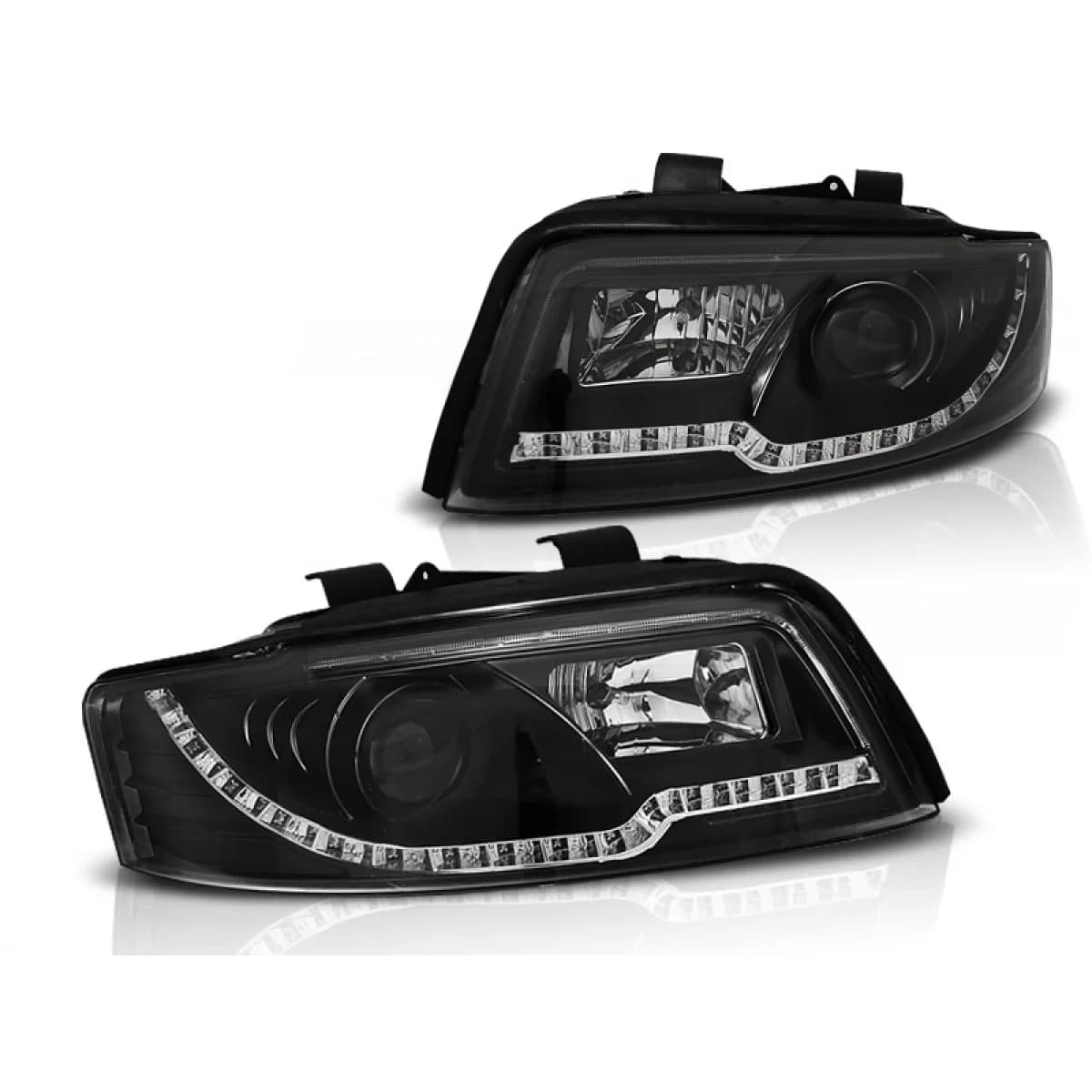 HEADLIGHTS TUBE LIGHT BLACK fits AUDI A4 10.00-10.04