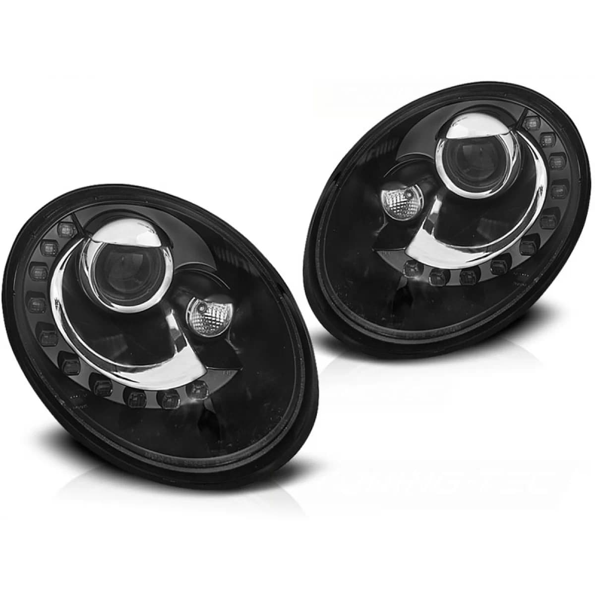 HEADLIGHTS DAYLIGHT BLACK fits VW NEW BEETLE 06-12