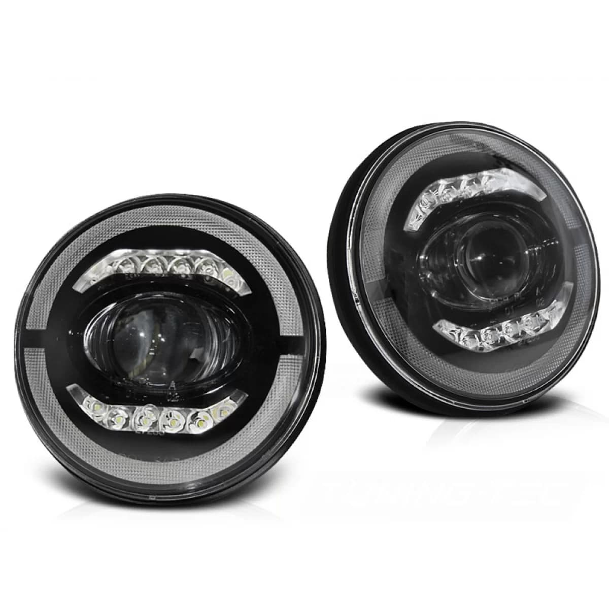 CHRYSLER JEEP WRANGLER TJ/ LJ/ JK 96-18 ANGEL EYE LED BLACK