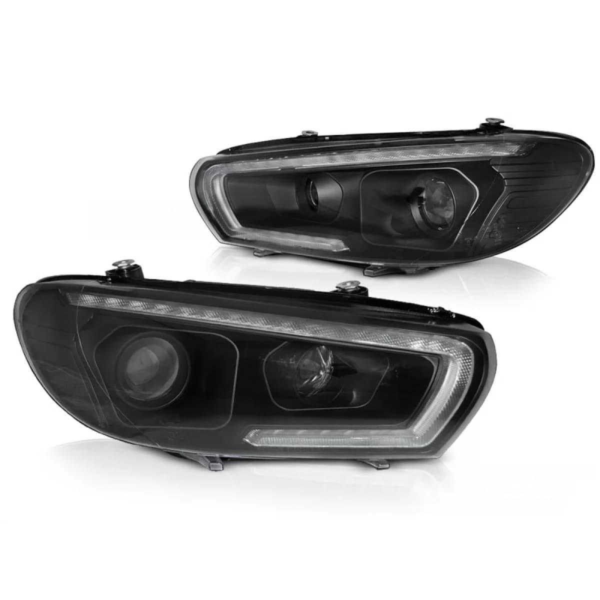 HEADLIGHTS TUBE SEQ LED BLACK fits VW SCIROCCO 08-04.14