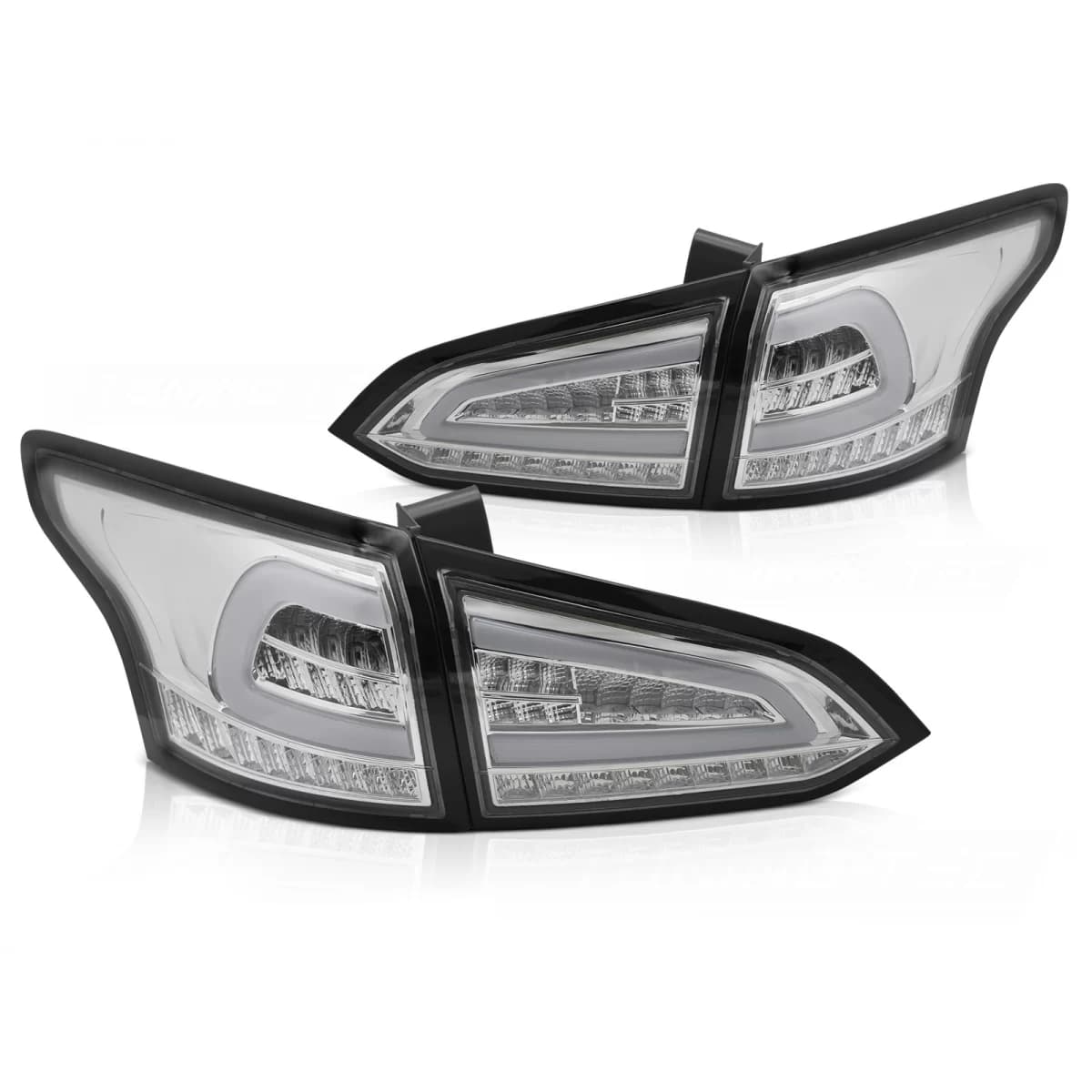 LED TAIL LIGHTS CHROME SEQ fits FORD FOCUS MK 3 SW 11-18