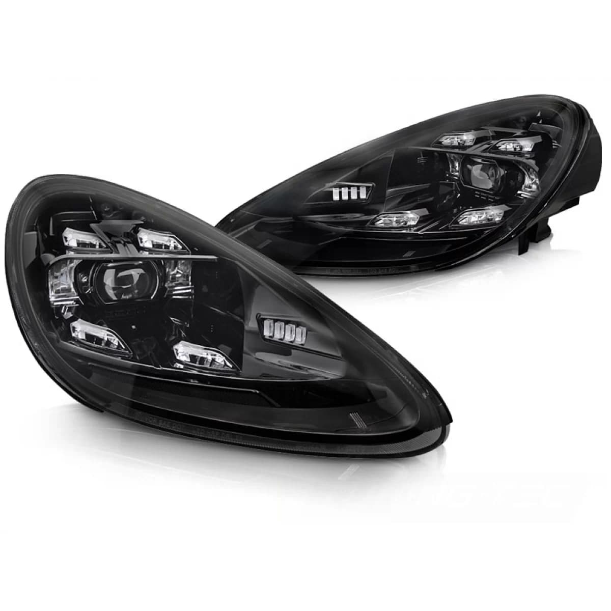 LED HEADLIGHTS DRL BLACK fits PORSCHE CAYENNE 10-15