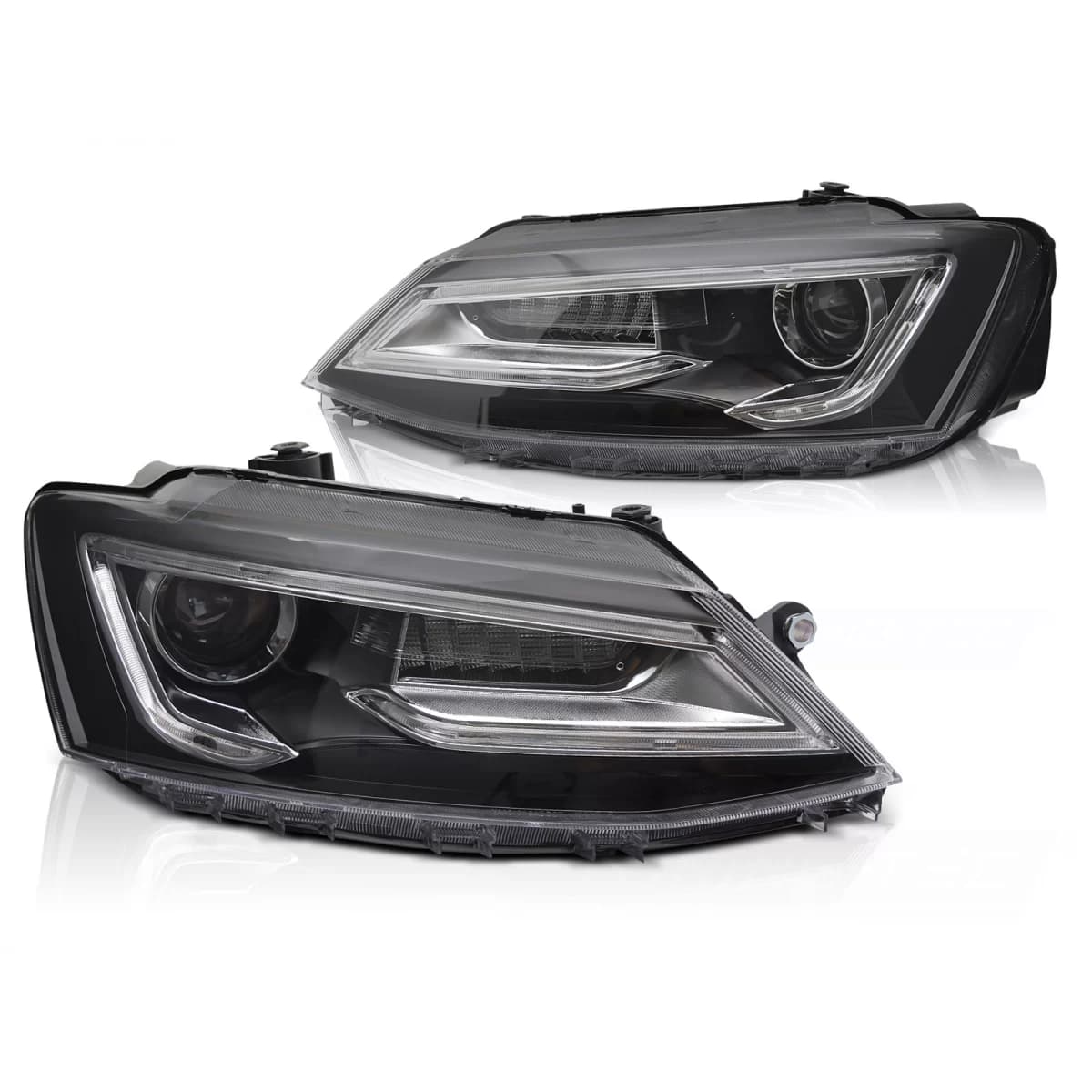 HEADLIGHTS TUBE LIGHT BLACK fits VW JETTA VI 11-18
