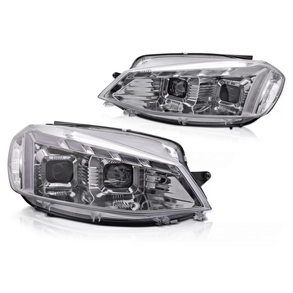 HEADLIGHTS LIGHT CHROME LED DRL SEQ W/WELCOME fits VW GOLF 7 17-19