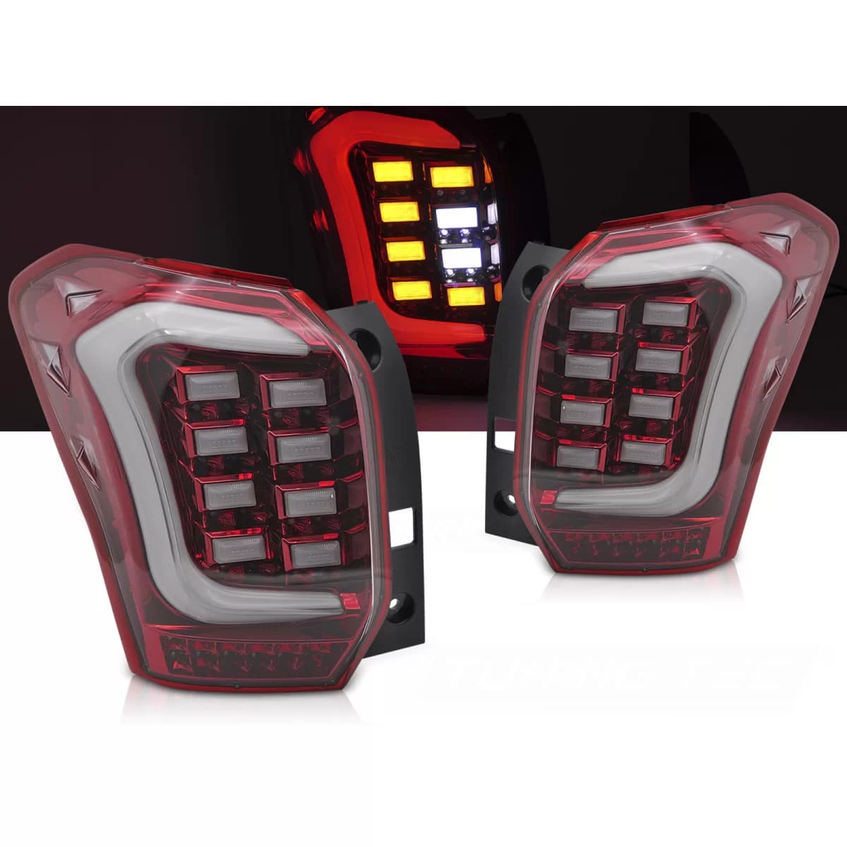 LED BAR TAIL LIGHTS RED WHITE fits SUBARU FORESTER IV 13-18