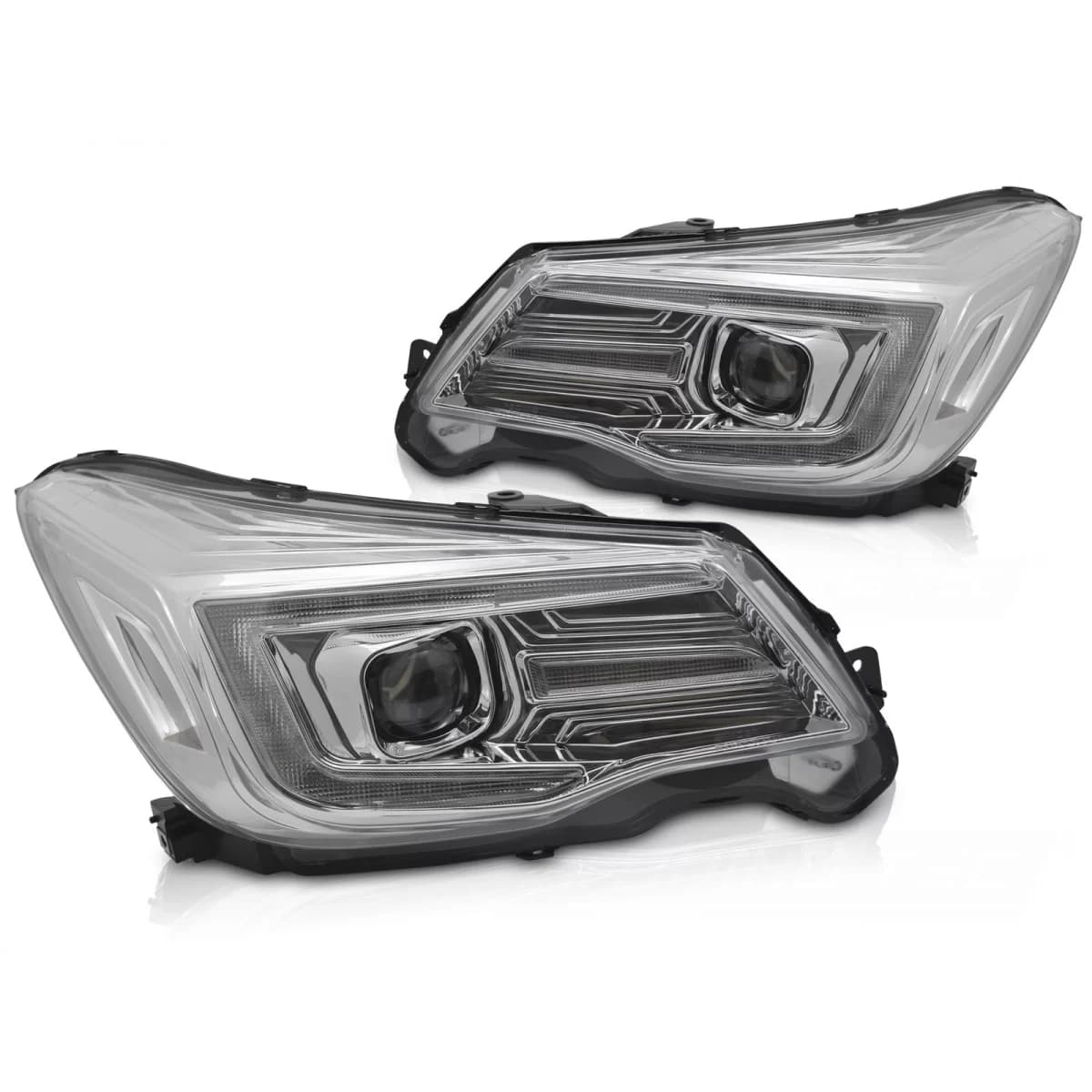 HEADLIGHTS TUBE LIGHT DRL CHROME fits SUBARU FORESTER IV 13-18