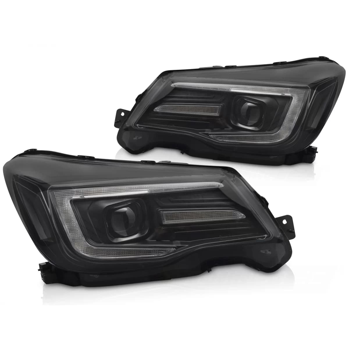 HEADLIGHTS TUBE LIGHT DRL BLACK fits SUBARU FORESTER IV 13-18