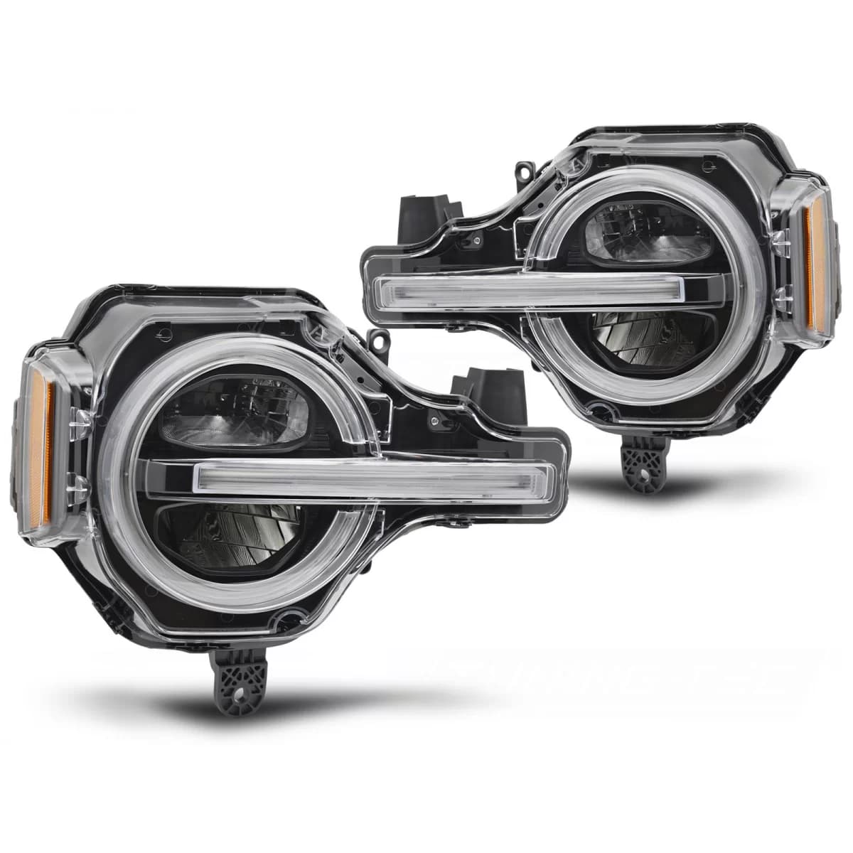 HEADLIGHTS FULL LED DRL BLACK fits FORD BRONCO 21-24