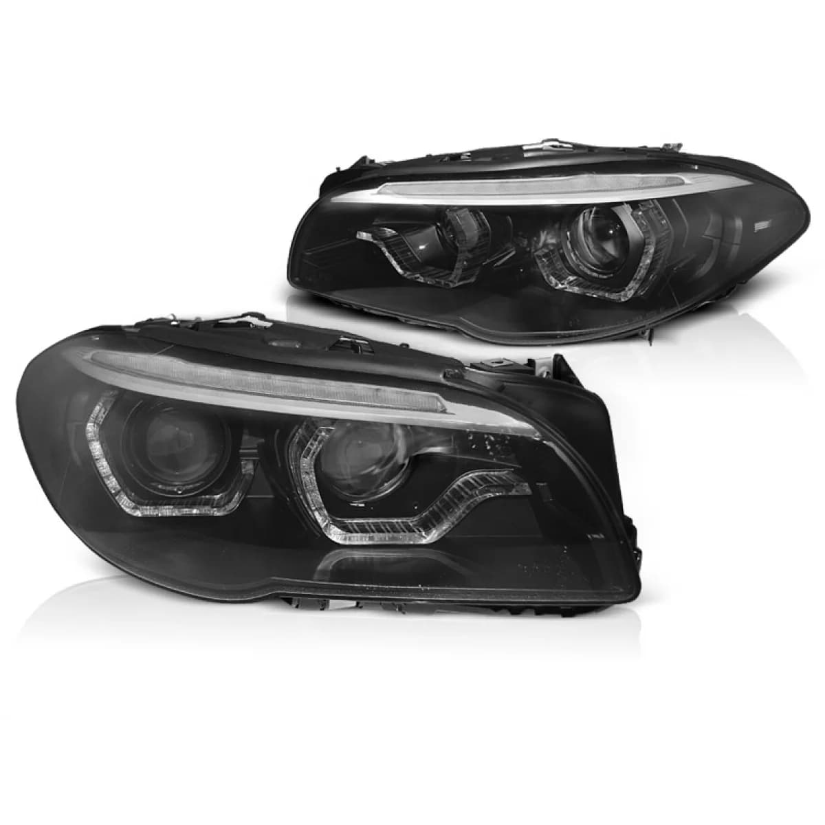 XENON HEADLIGHTS ANGEL EYES LED DRL BLACK SEQ fits BMW F10/F11 10-13