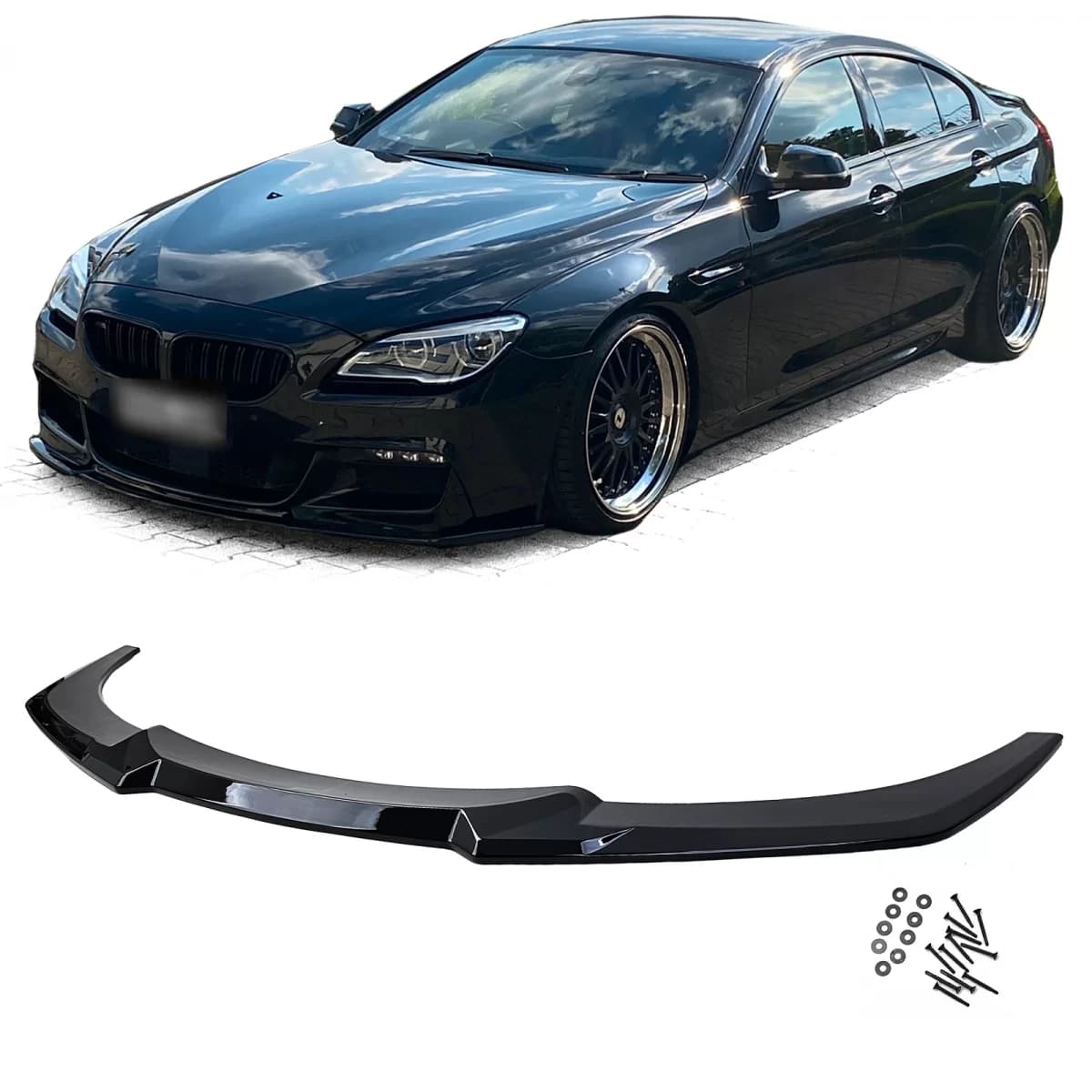 Front spoiler lip performance gloss black fits for 6 Series BMW F12 F13 F06