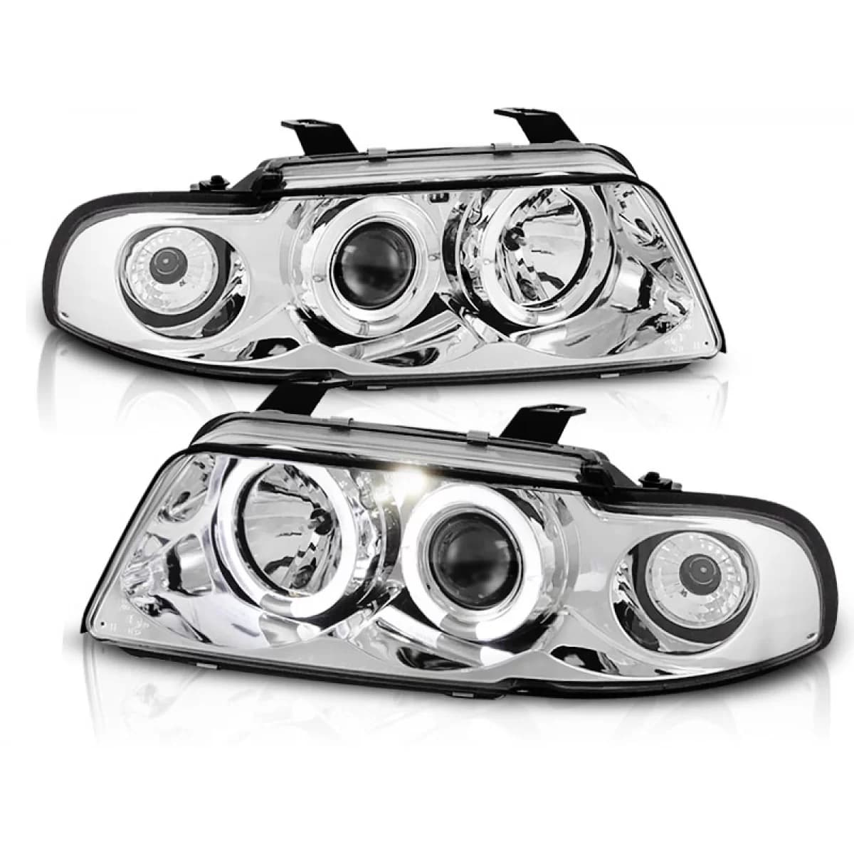 HEADLIGHTS ANGEL EYES CHROME fits AUDI A4 11.94-12.98