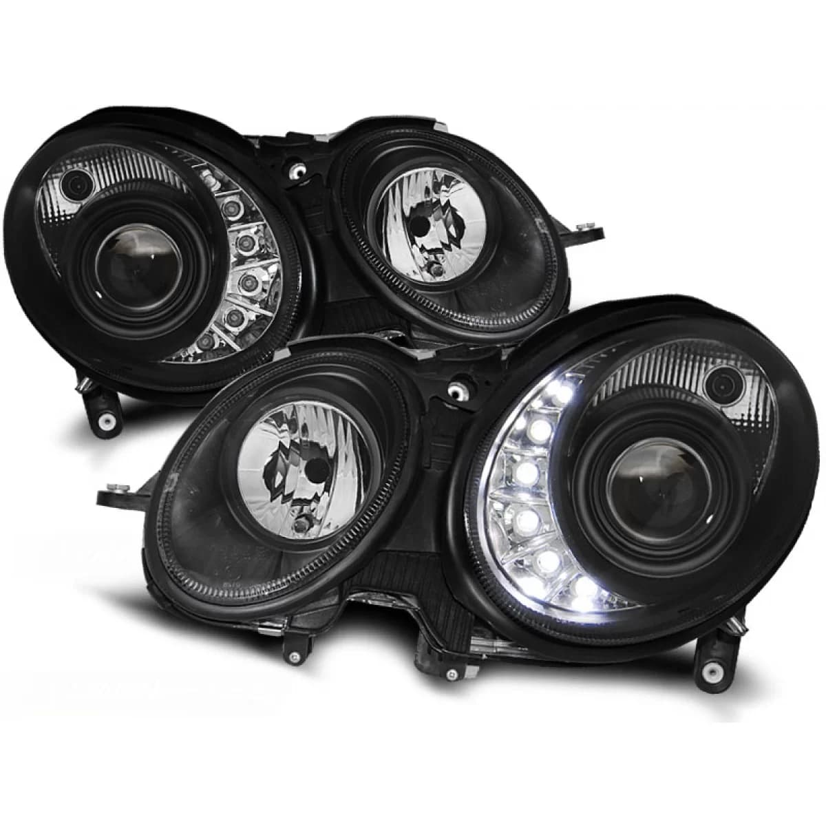 HEADLIGHTS DAYLIGHT BLACK fits MERCEDES W211 E-KLASA 03.02-04.06