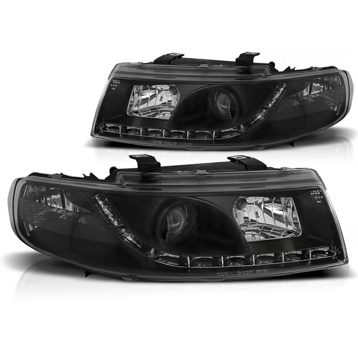 HEADLIGHTS DAYLIGHT BLACK fits SEAT LEON / TOLEDO 04.99-08.04