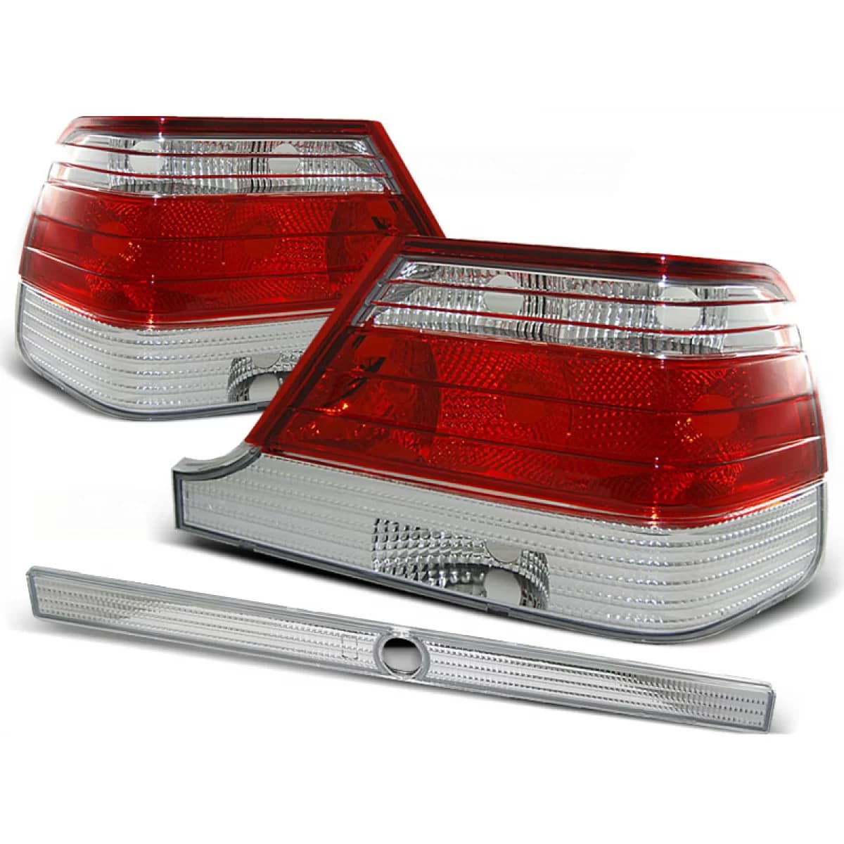 TAIL LIGHTS RED WHITE fits MERCEDES W140 95-10.98