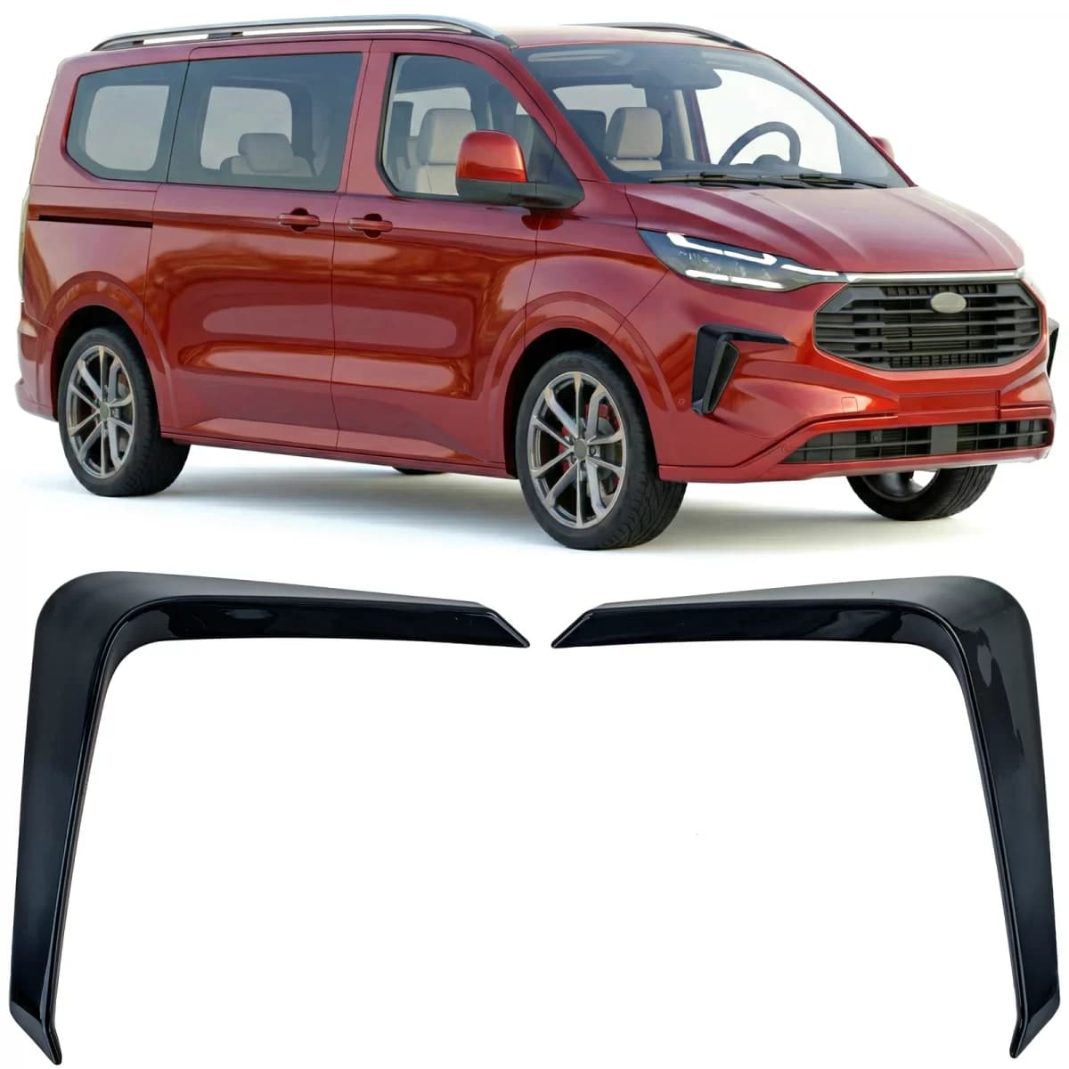 Front splitter flaps bumper gloss for Ford Tourneo Transit Custom from 2023