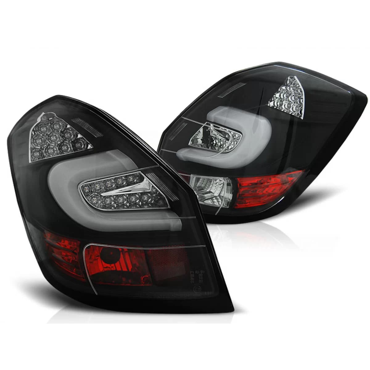 LED BAR TAIL LIGHTS BLACK fits SKODA FABIA II 07- 06.14