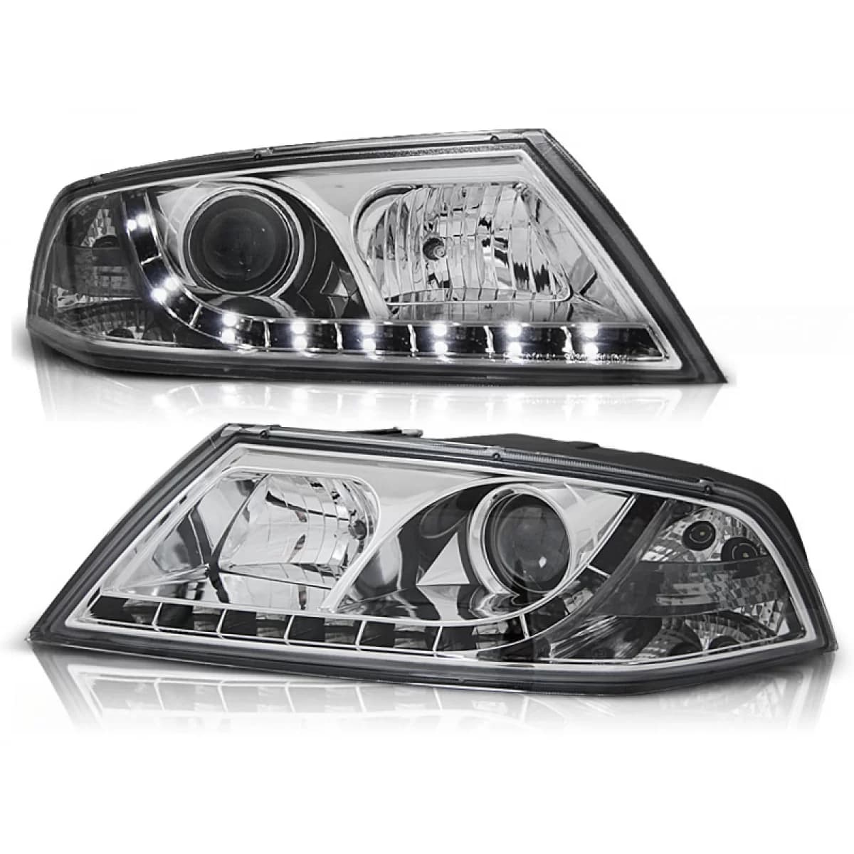 XENON HEADLIGHTS DAYLIGHT CHROME fits SKODA OCTAVIA 2 03.04-08