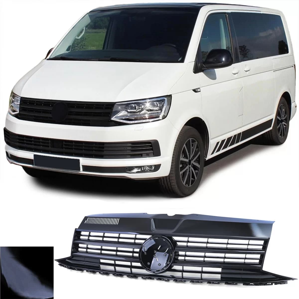 Radiator grille black gloss for emblem for VW T6 Bus Transporter 15-19