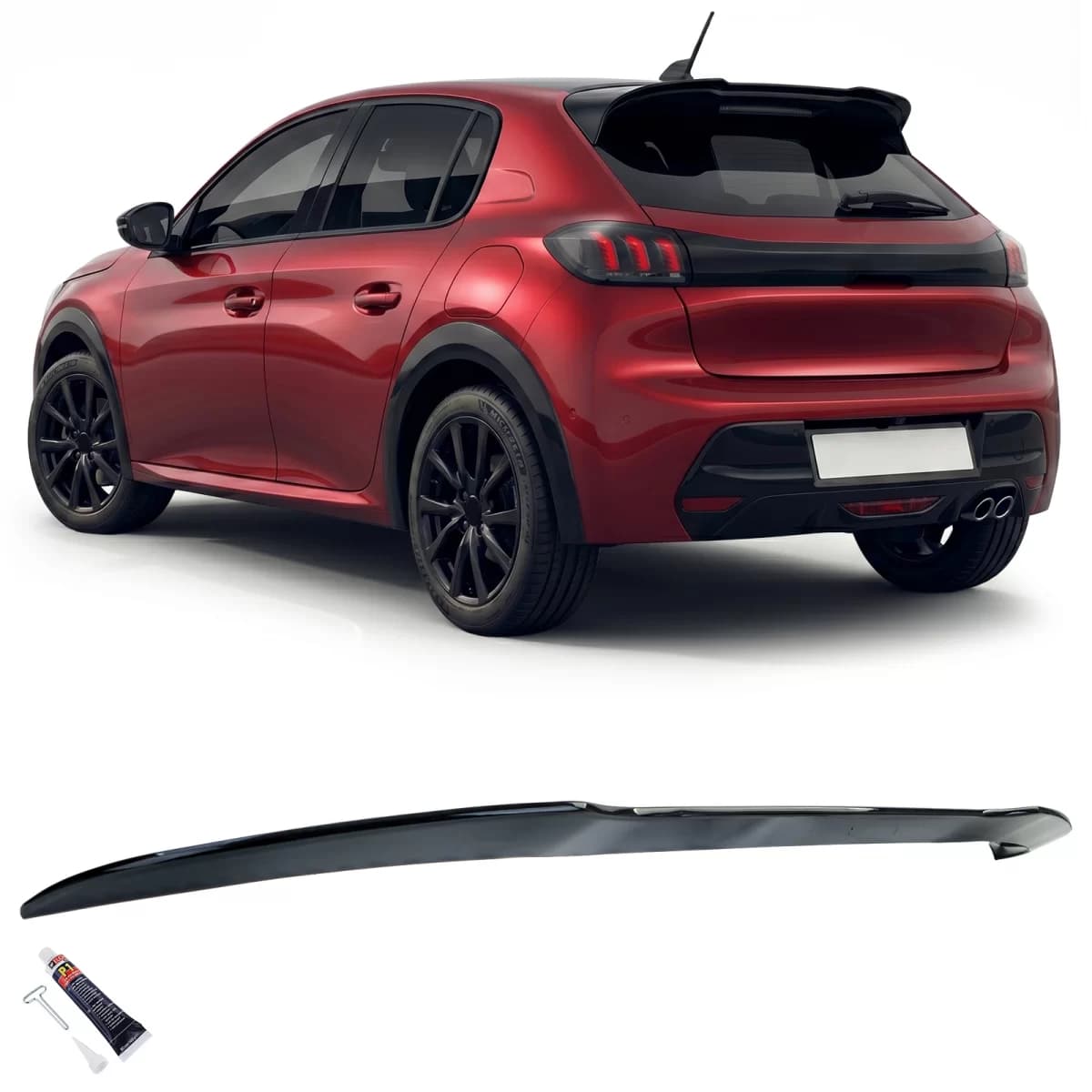 Dach Heckspoiler Sport Schwarz Glanz passt für Peugeot 208 II 2019-2023