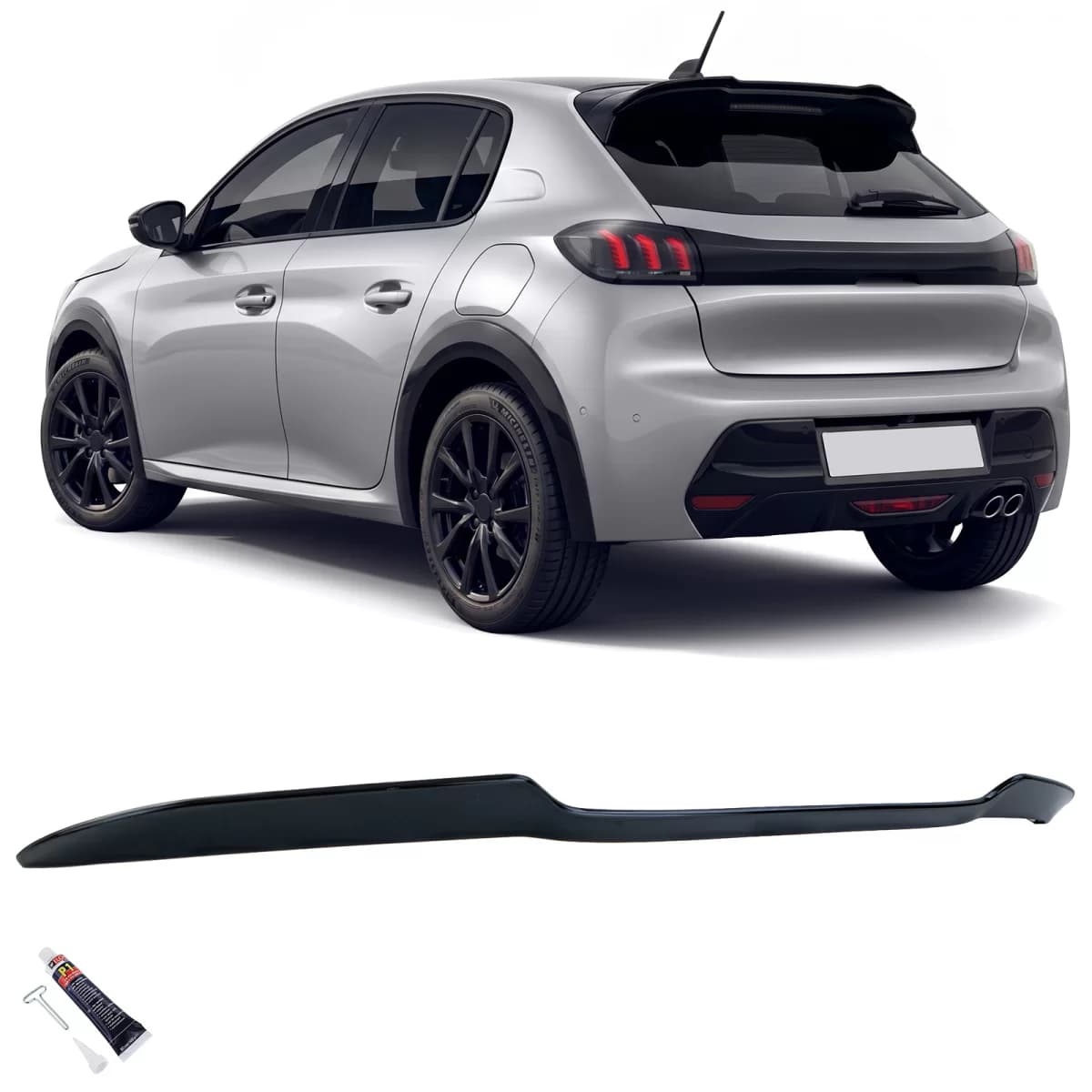Dach Heckspoiler Performance Schwarz Glanz passt für Peugeot 208 II 2019-2023
