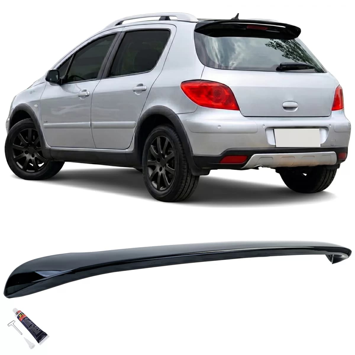 Dach Sport Heckspoiler Schwarz Glanz passt für Peugeot 307 2000-2008