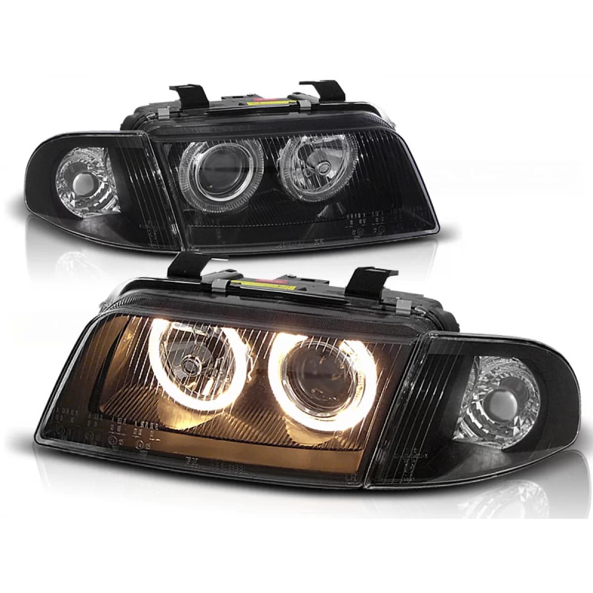 HEADLIGHTS ANGEL EYES BLACK fits AUDI A4 11.94-12.98