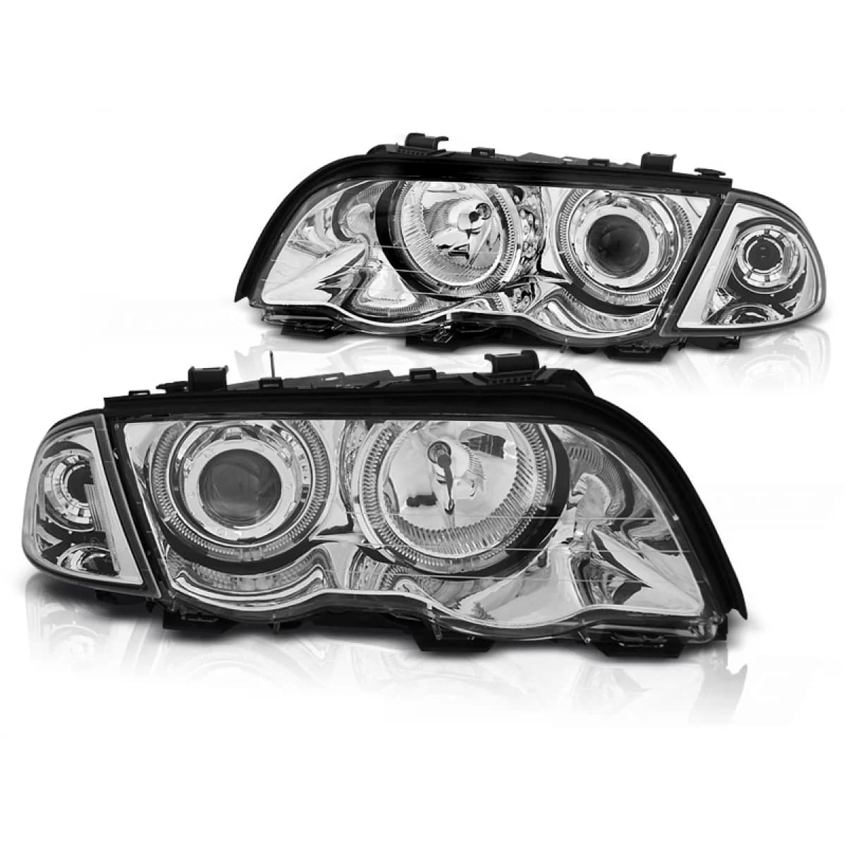 HEADLIGHTS ANGEL EYES LED CHROME fits BMW E46 05.98-08.01 S/T