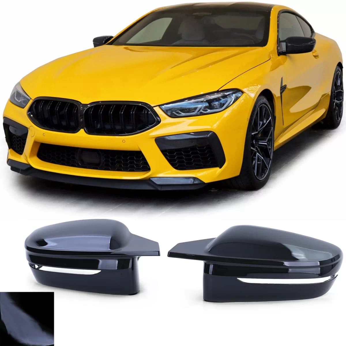 Mirror caps gloss black for replacement suitable for BMW 8 Series G14 G15 G16 from 18