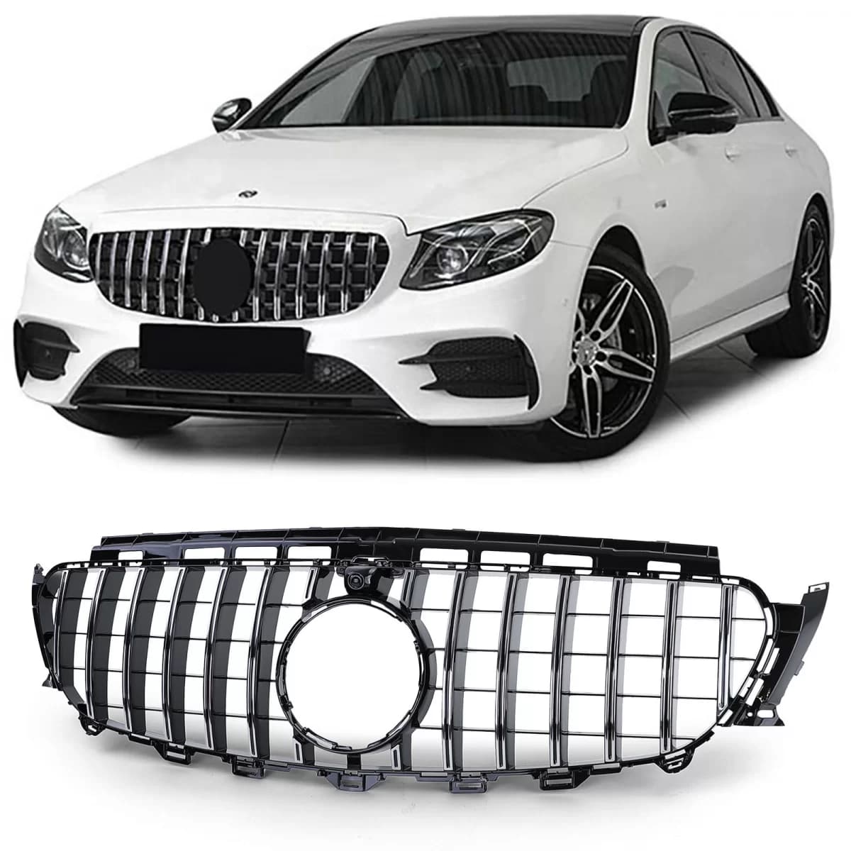 Sport grille black chrome fits for Mercedes E W213 S213 C238 A238 16-20