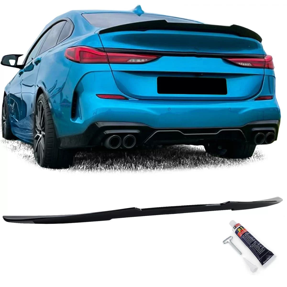 Rear spoiler ducktail black gloss suitable for 2 Series BMW F44 Gran Coupe from 2020