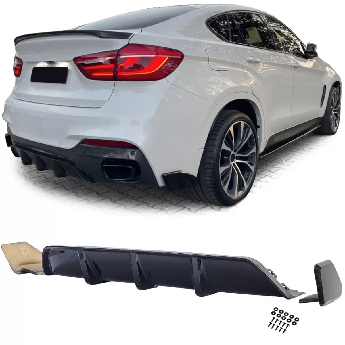 Rear diffuser Performance gloss black suitable for BMW X6 F16 14-19