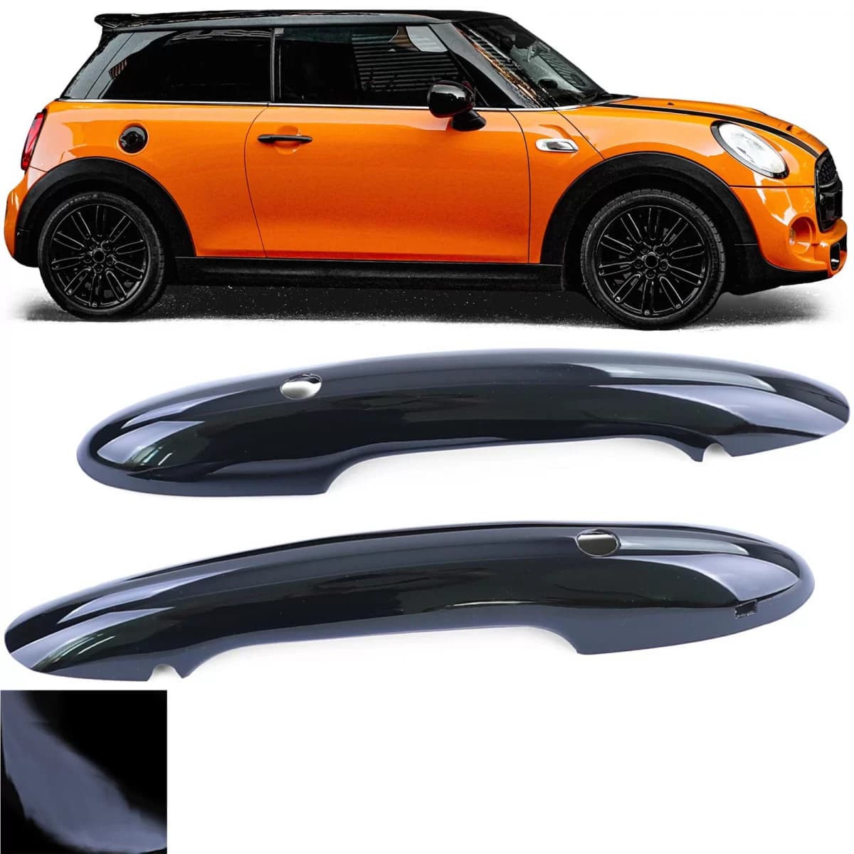 Door handle covers gloss black suitable for Mini F55 F56 F57 with comfort access