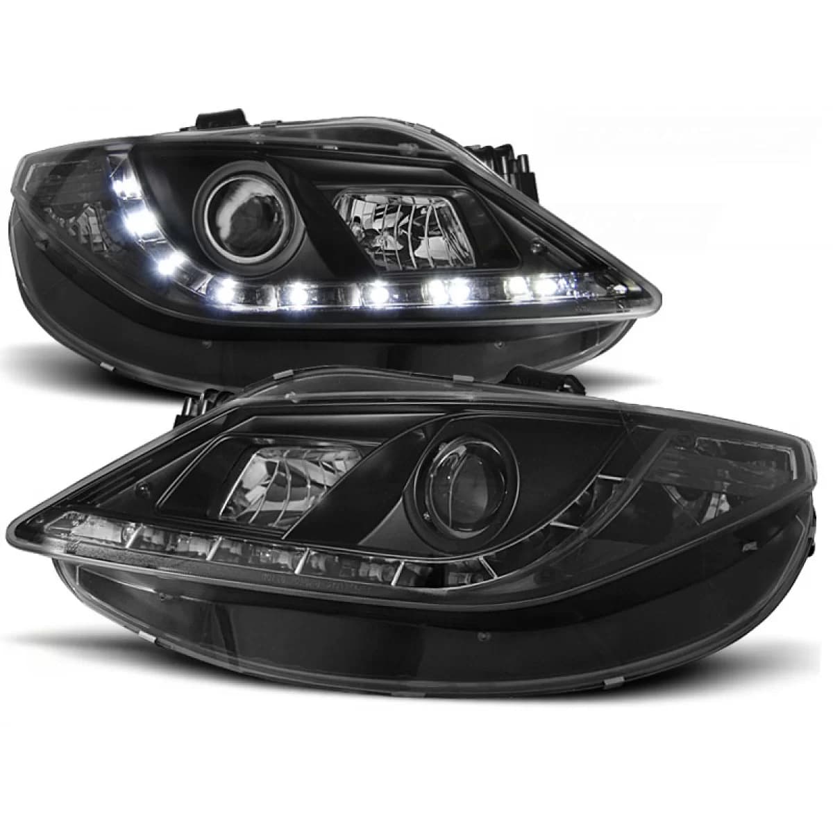 HEADLIGHTS DAYLIGHT BLACK fits SEAT IBIZA 6J 06.08-12