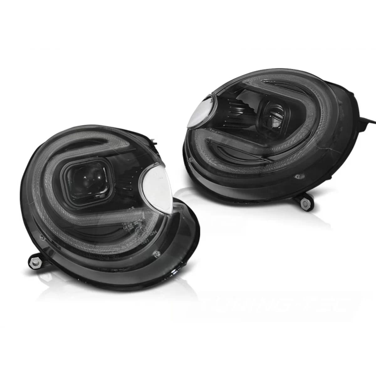 HEADLIGHTS TUBE LIGHT BLACK LED fits BMW MINI (COOPER) 06-14