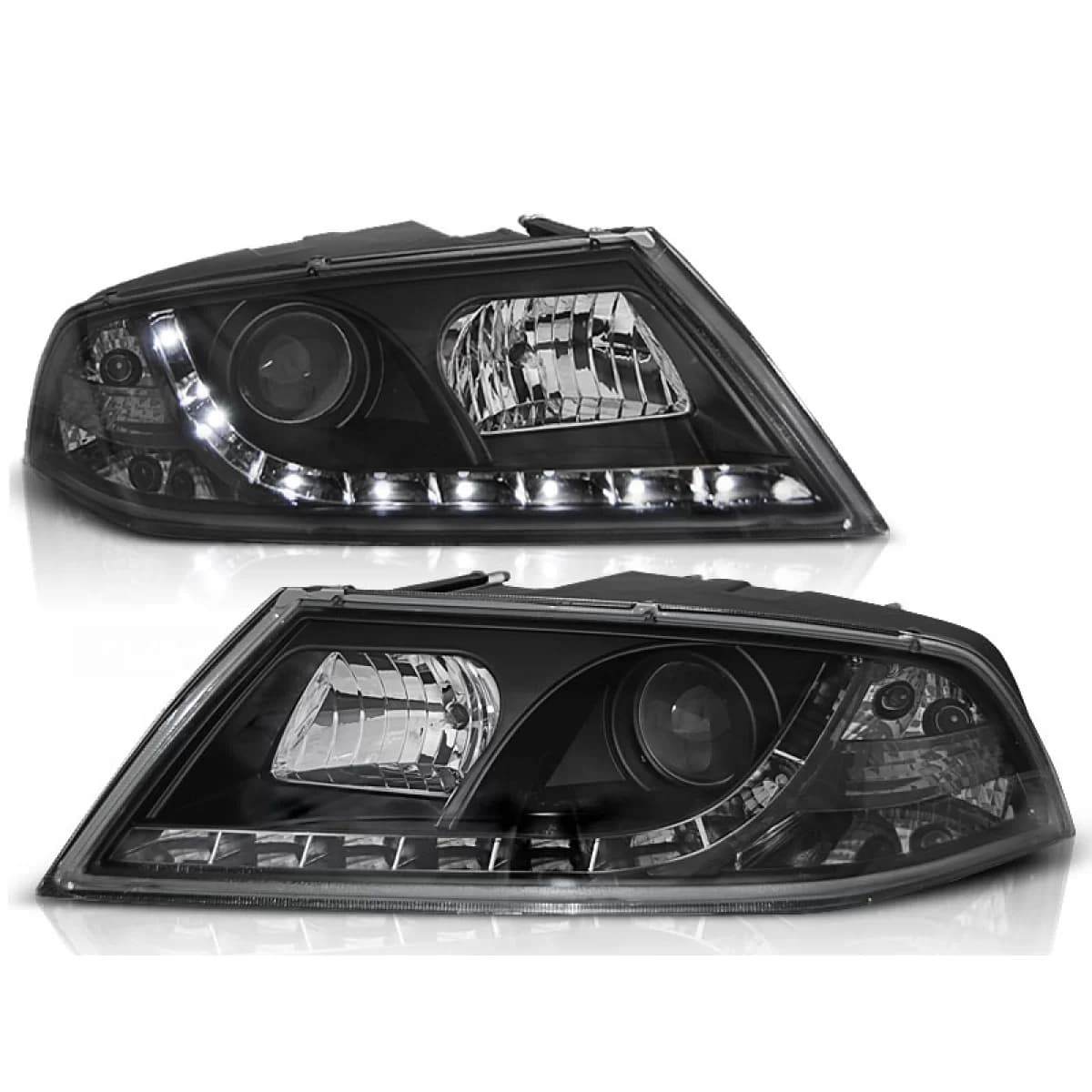 HEADLIGHTS DAYLIGHT BLACK fits SKODA OCTAVIA 2 03.04- 08