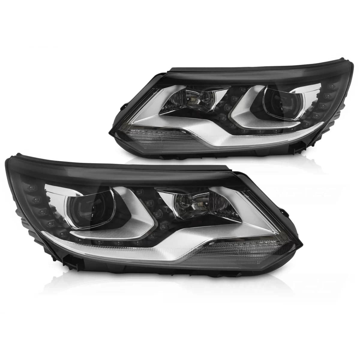 HEADLIGHTS DRL LED BLACK fits VW TIGUAN I 11-15