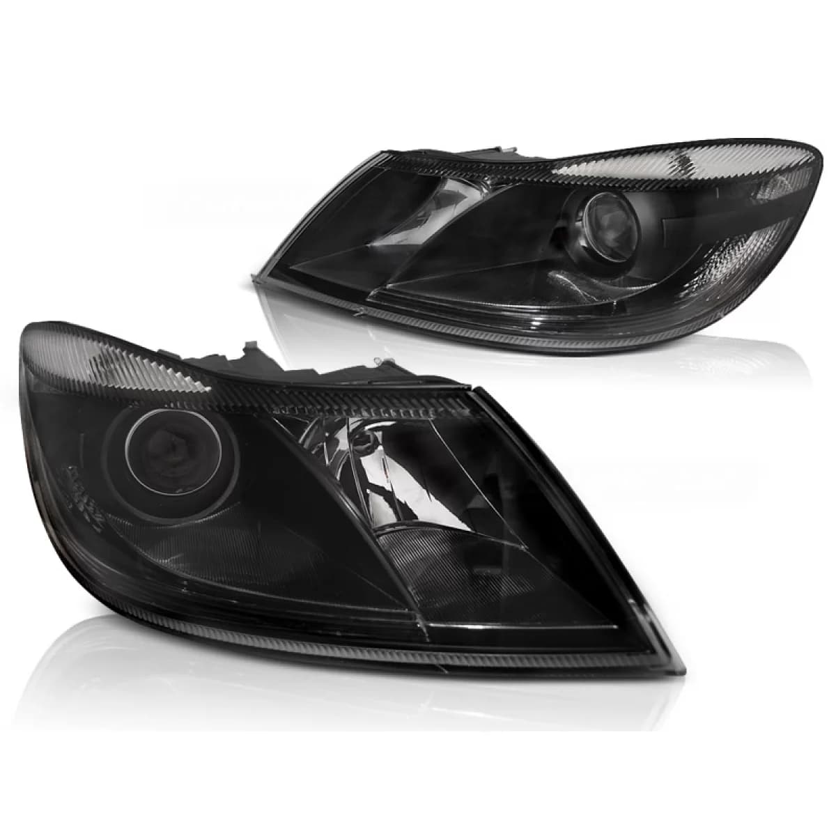 HEADLIGHTS BLACK fits SKODA OCTAVIA 09-12