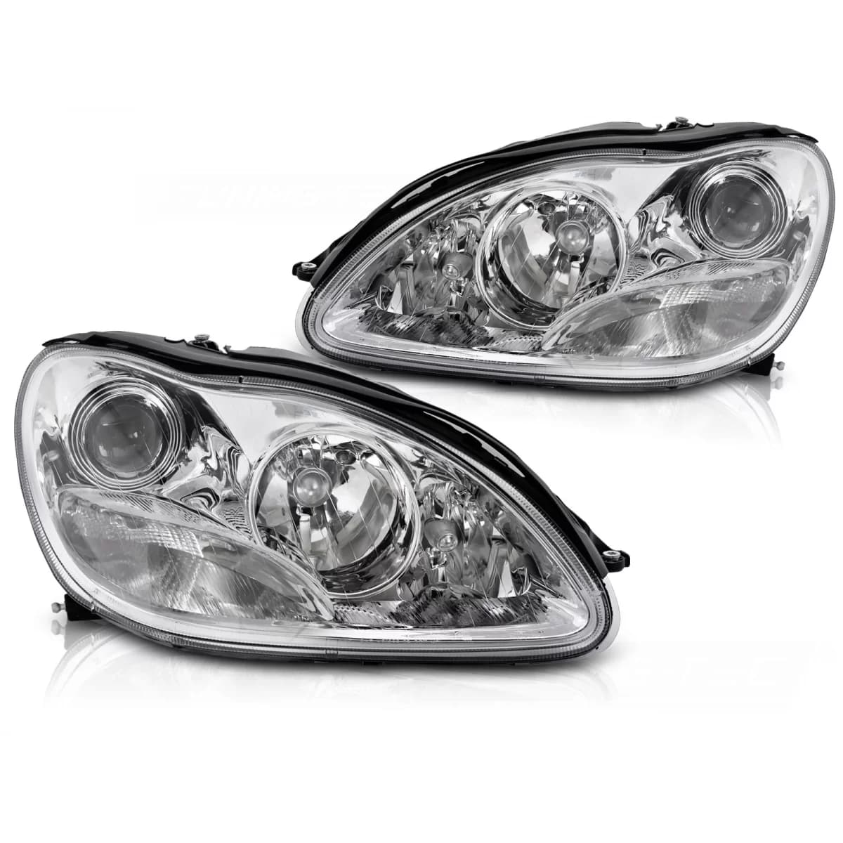 HEADLIGHTS CHROME fits MERCEDES W220 S-KLASA 98-02