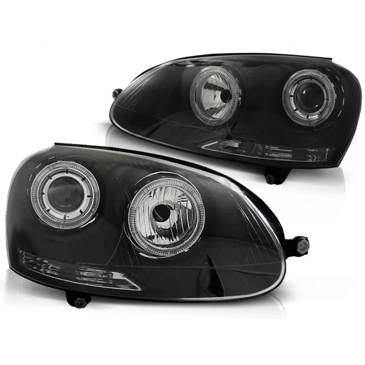 HEADLIGHTS ANGEL EYES BLACK fits VW GOLF 5 10.03-09
