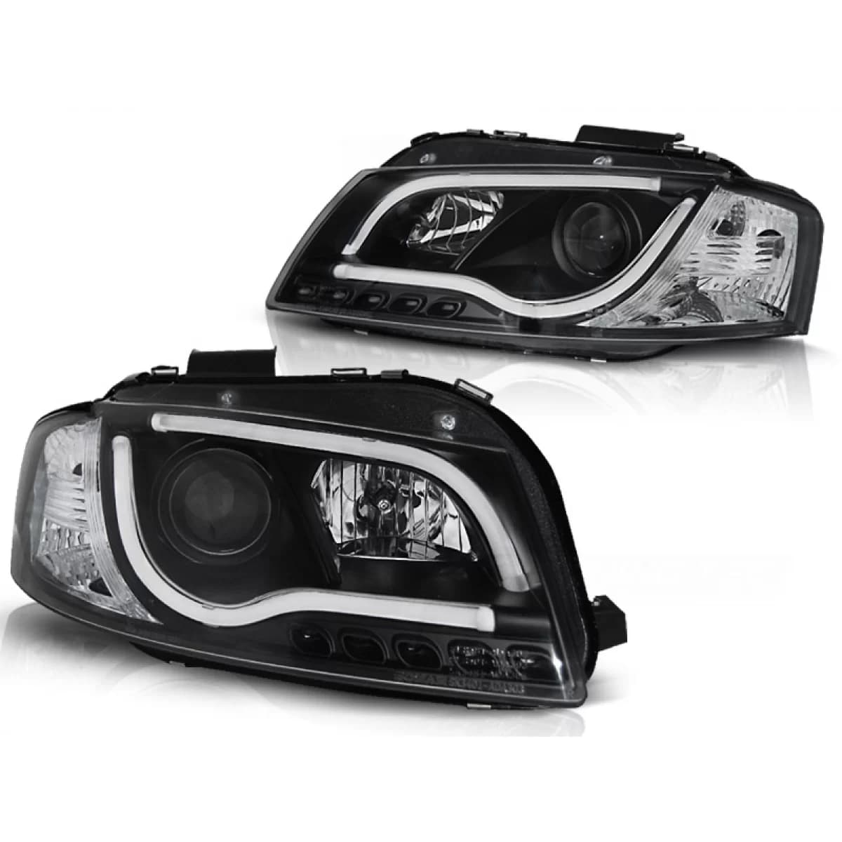 HEADLIGHTS TUBE LIGHT BLACK fits AUDI A3 8P 05.03-03.08