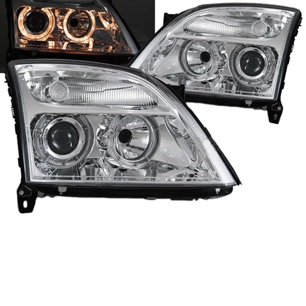 Headlights Set Suitable for Opel Vectra C 02-05 Angel Eyes Chrome H7/H7 Depo