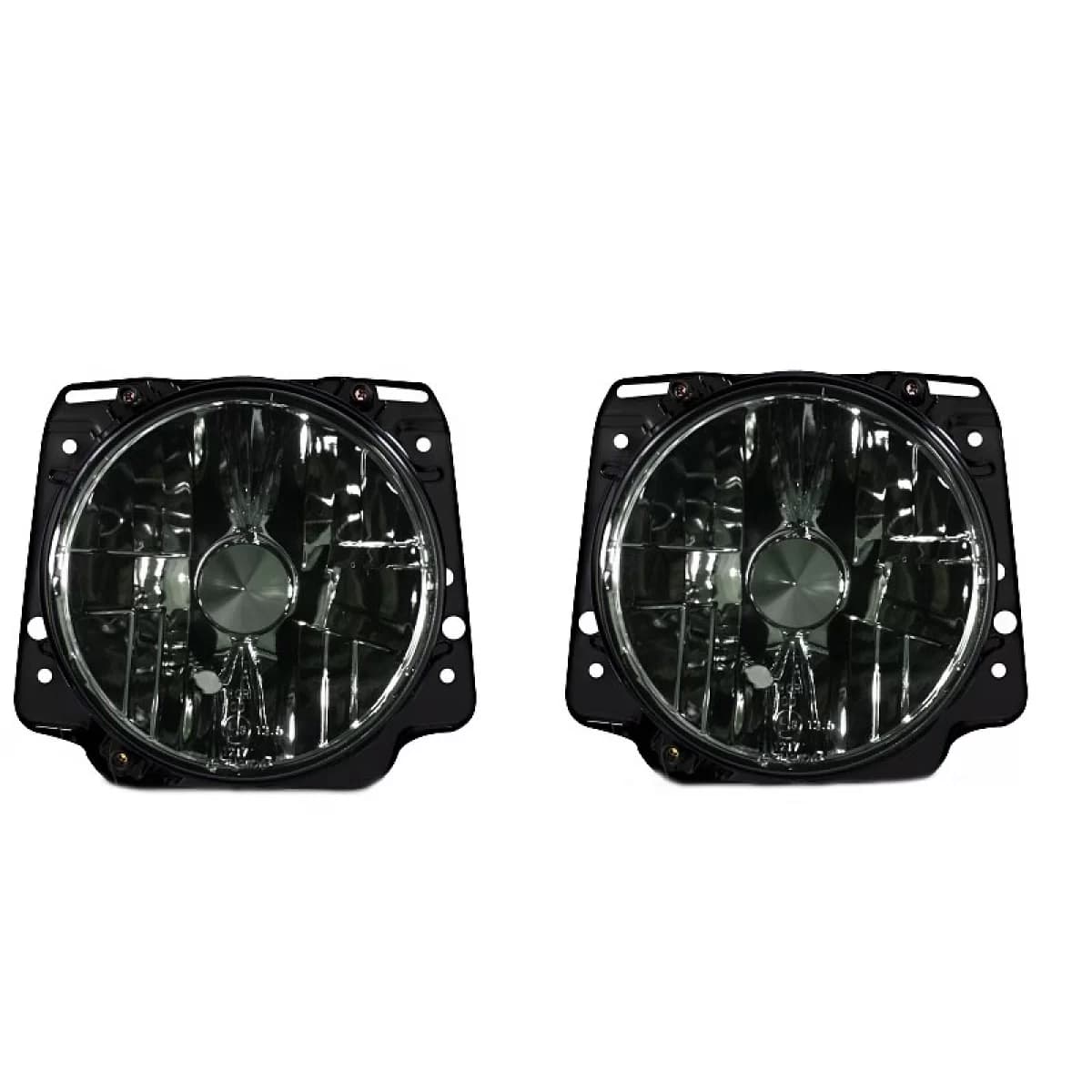 Headlights Set Suitable for VW Golf 2 83-92 Smoke Clear Glass H4 Manual Depo