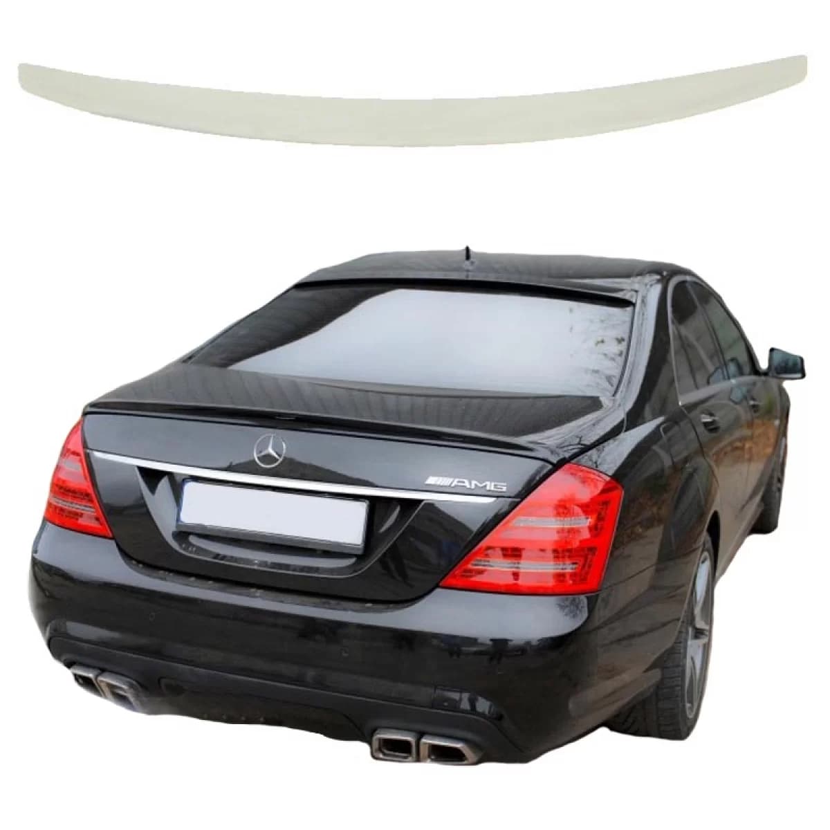 Trunk Spoiler suitable for Mercedes-Benz S-Class W221 05-13 A Design Look Lipspoiler made from Polyurethane