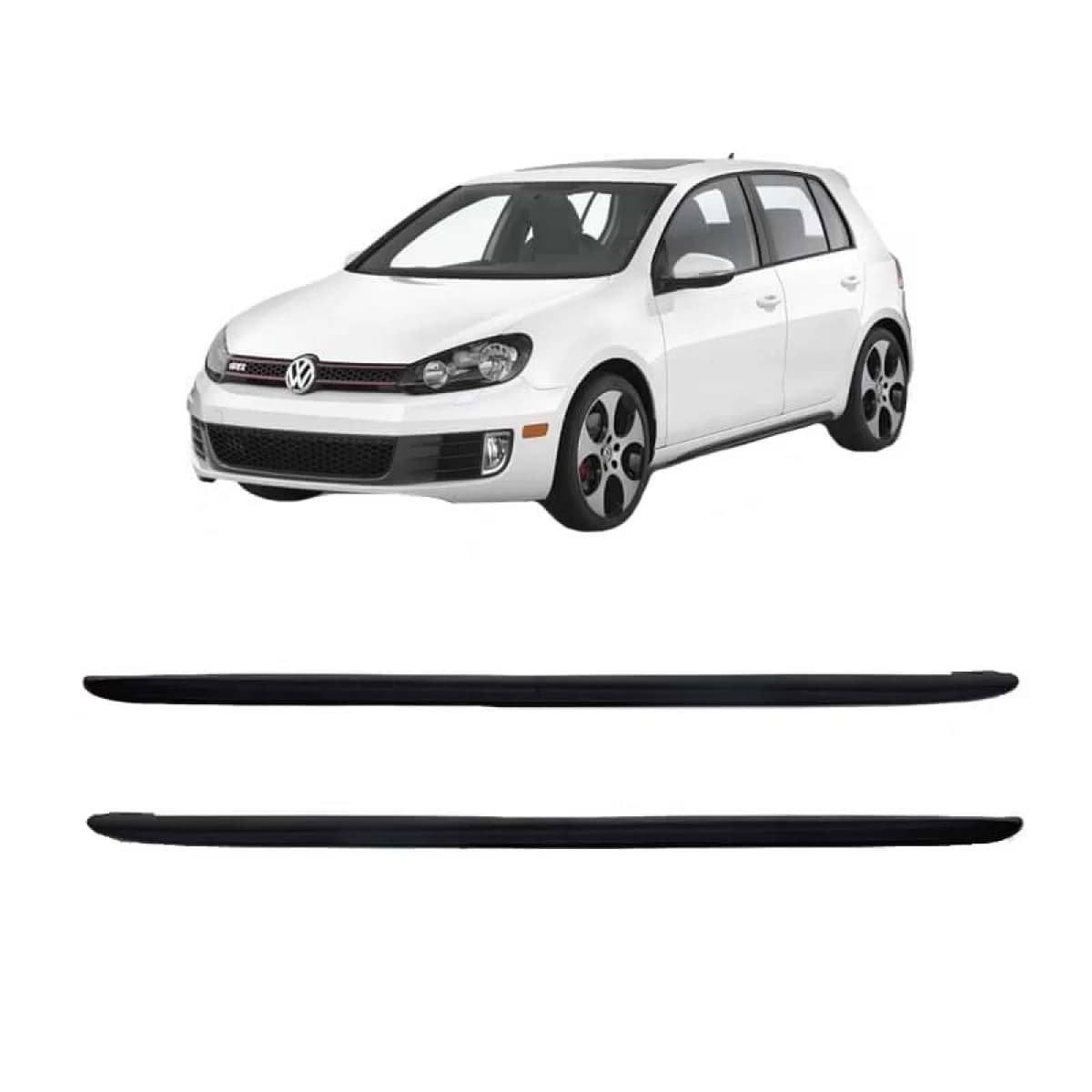 Side Skirts suitable for VW Golf VI (6) 08-12 GTI Look From Abs Plastic 2 Pcs